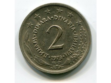JUGOSLÁVIE. 2 dinara 1973.