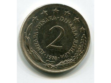 JUGOSLÁVIE. 2 dinara 1978.