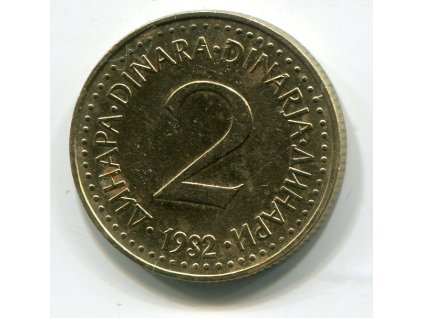 JUGOSLÁVIE. 2 dinara 1982.