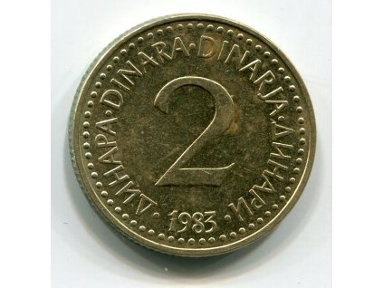 JUGOSLÁVIE. 2 dinara 1983.