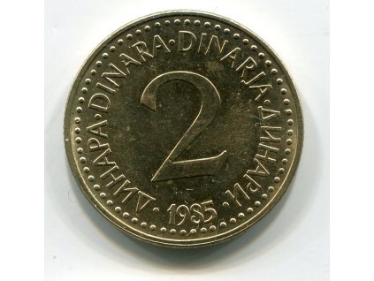 JUGOSLÁVIE. 2 dinara 1985.