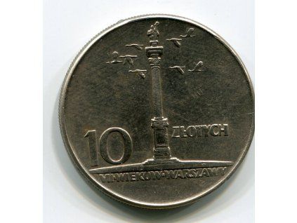 POLSKO. 10 złotych 1965. 700 let Warszawy (Kolumna).