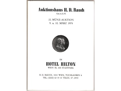 Aukční katalog firmy RAUCH, Wien, č. 22 / 9.-10. 3.1978,