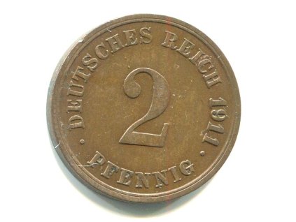 NĚMECKO. 2 Pfennig 1911/G.
