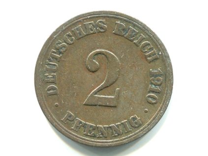 NĚMECKO. 2 Pfennig 1910/A.
