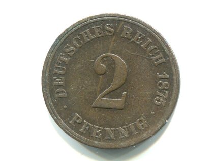NĚMECKO. 2 Pfennig 1875/J.