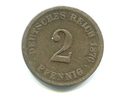 NĚMECKO. 2 Pfennig 1876/J.