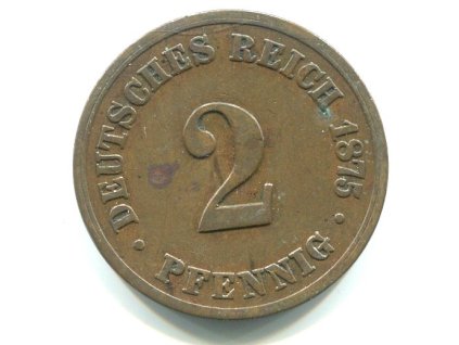 NĚMECKO. 2 Pfennig 1875/B.