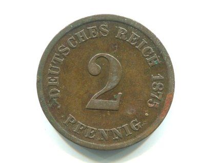 NĚMECKO. 2 Pfennig 1875/E.