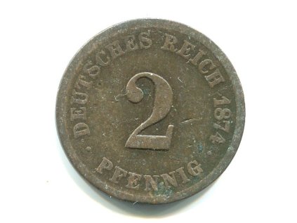 NĚMECKO. 2 Pfennig 1874/F.
