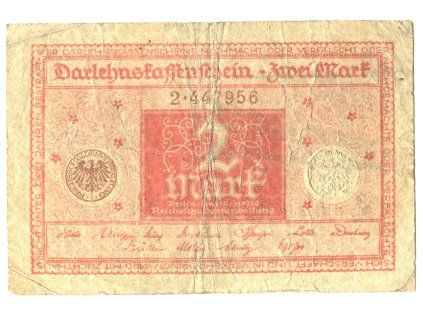 NĚMECKO. 2 Mark, 1. 3.1920. Ro. 65b. Série 2.