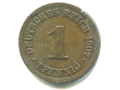 NĚMECKO. 1 Pfennig 1907/D.