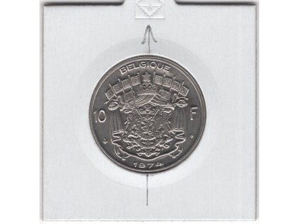 BELGIE. 10 francs 1974. BELGIQUE. Posun v ose o 180°.