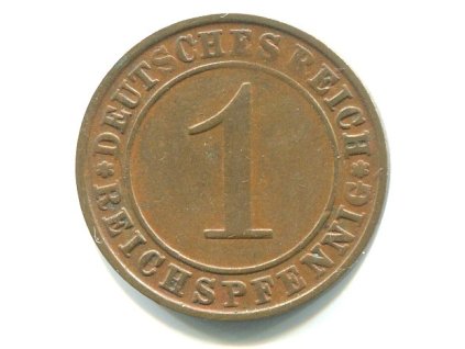 NĚMECKO. 1 Reichspfennig 1927/D.