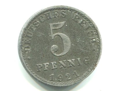 NĚMECKO. 5 Pfennig 1921/A.