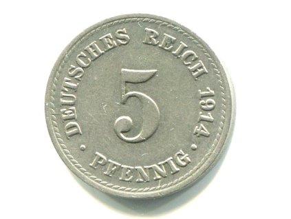 NĚMECKO. 5 Pfennig 1914/A.