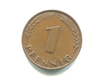 Německo. 1 Pfennig 1966/G.