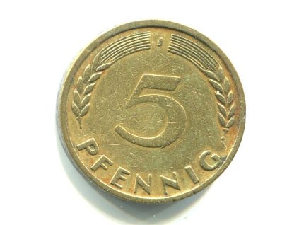 NĚMECKO. 5 Pfennig 1950/J.