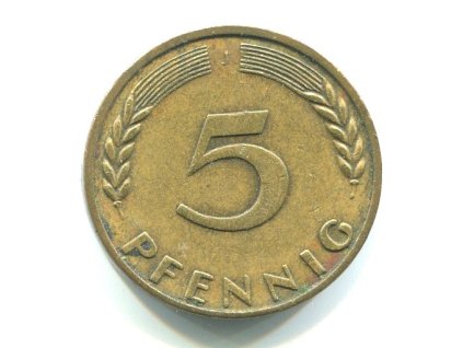 NĚMECKO. 5 Pfennig 1950/J.