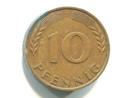 NĚMECKO. 10 Pfennig 1950/D.