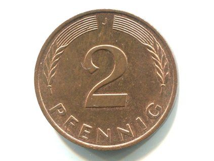 NĚMECKO. 2 Pfennig 1990/J.
