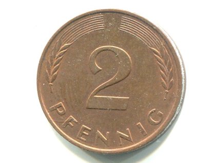 NĚMECKO. 2 Pfennig 1991/J.