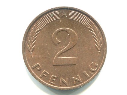NĚMECKO. 2 Pfennig 1992/A.