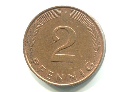 NĚMECKO. 2 Pfennig 1989/F.
