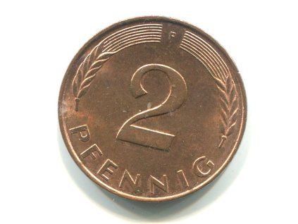 NĚMECKO. 2 Pfennig 1988/F.