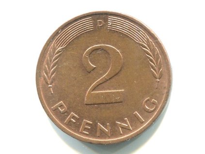 NĚMECKO. 2 Pfennig 1985/D.
