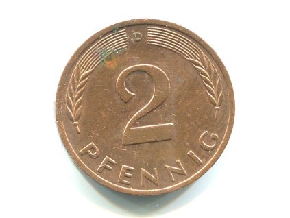 NĚMECKO. 2 Pfennig 1983/D.