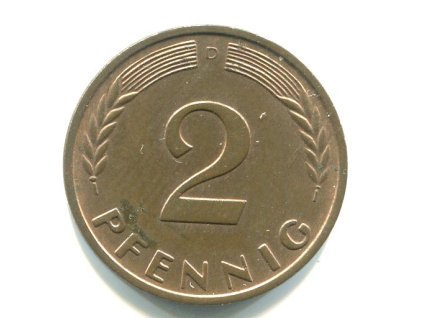 NĚMECKO. 2 Pfennig 1962/D.