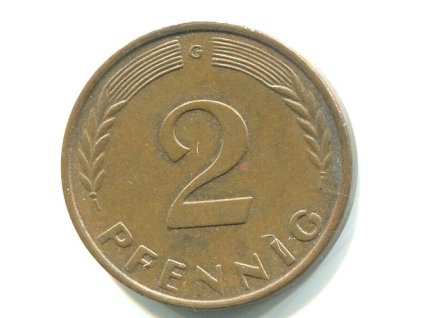 NĚMECKO. 2 Pfennig 1961/G.