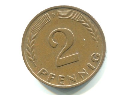 NĚMECKO. 2 Pfennig 1961/F.