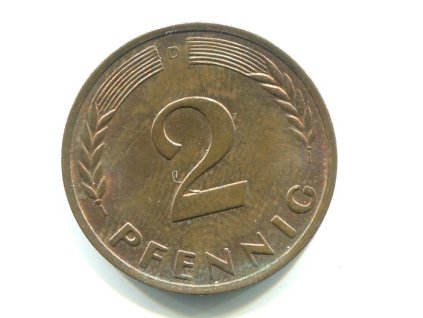 NĚMECKO. 2 Pfennig 1961/D.