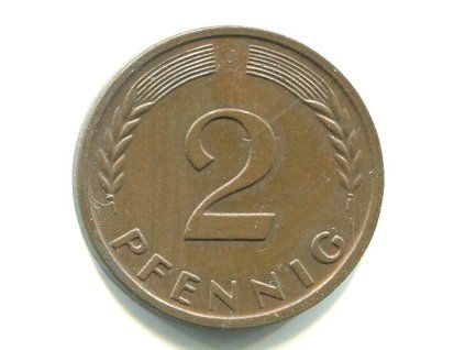 NĚMECKO. 2 Pfennig 1960/J.