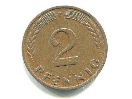 NĚMECKO. 2 Pfennig 1950/F.