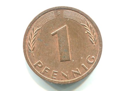 NĚMECKO. 1 Pfennig 1990/F