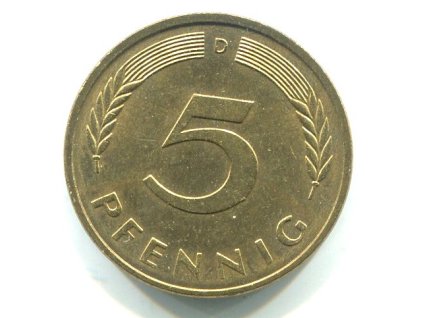 NĚMECKO. 5 Pfennig 1991/D