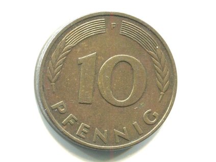 NĚMECKO. 10 Pfennig 1982/F