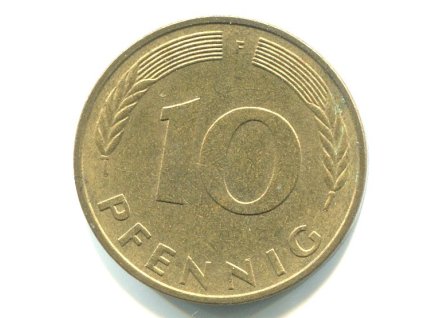 NĚMECKO. 10 Pfennig 1976/F