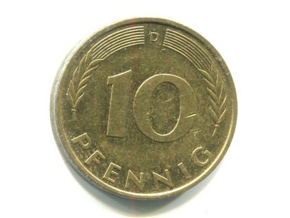 NĚMECKO. 10 Pfennig 1987/G