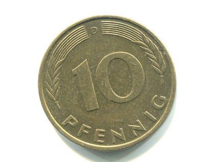 NĚMECKO. 10 Pfennig 1989/D