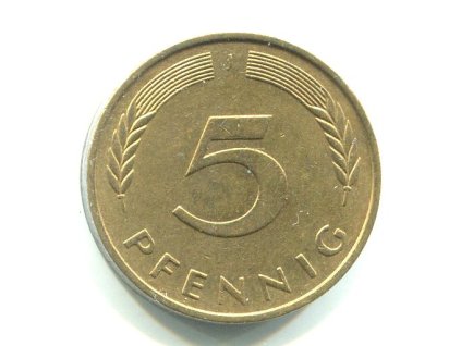 NĚMECKO. 5 Pfennig 1989/J