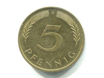 NĚMECKO. 5 Pfennig 1995/F