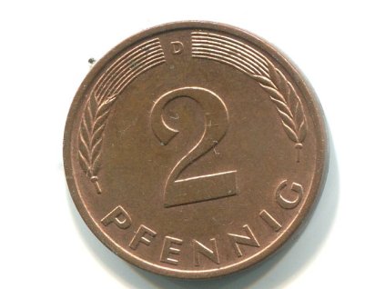 NĚMECKO. 2 Pfennig 1977/D