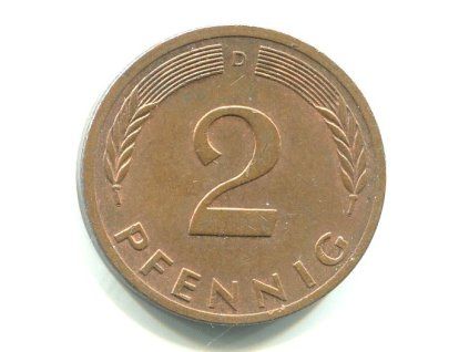 NĚMECKO. 2 Pfennig 1976/D