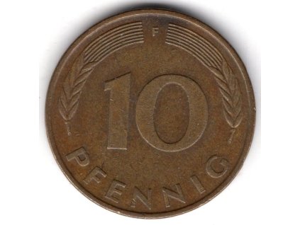 NĚMECKO. 10 Pfennig 1979/F