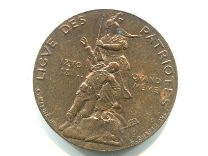 FRANCIE. Medaile Vlastenecké ligy. LIGVE DES PATRIOTES. 1882.