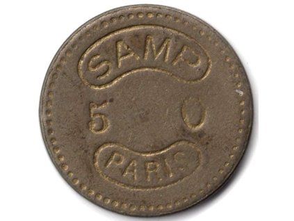 FRANCIE. Samp Paris. 50 centimes. Konzumační známka.
